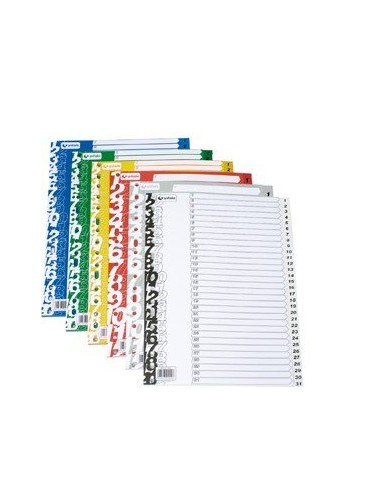 INDICE GRAFOPLAS PP NUM.Fº ps.1-31 GRIS - Pack de 15 unidades